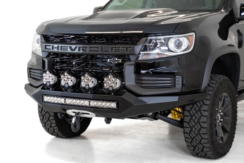 Chevrolet Colorado ZR2 Bumper - Front - Addictive Desert Designs - Stealth Fighter - Hammer Black with Satin Black panels - `21-`27